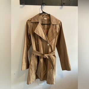 100% silk striped Women’s Trench Coat, Tommy Bahama size S(4/6)